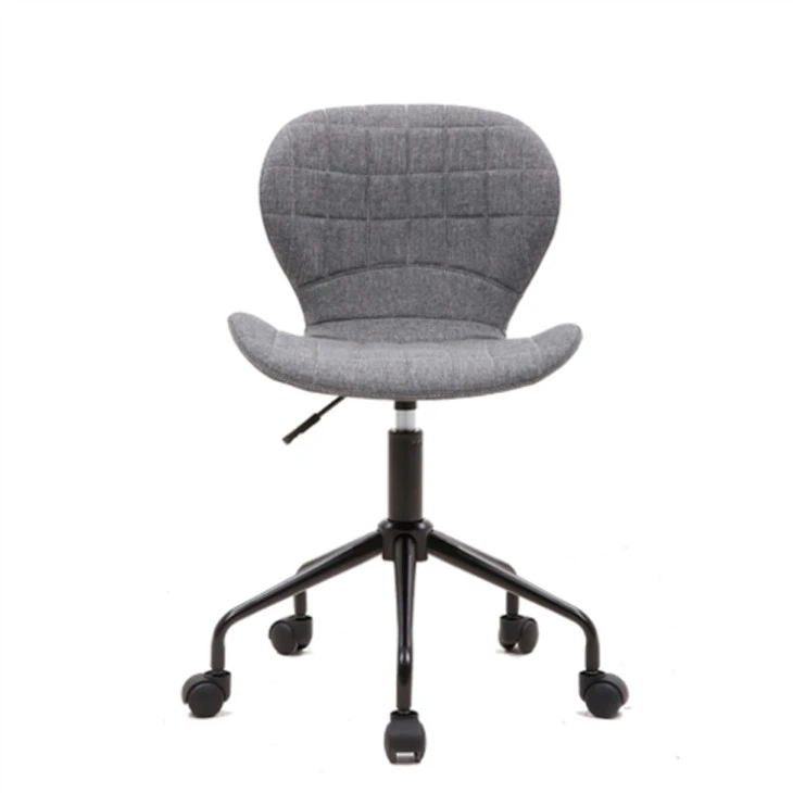 Chaise de bureau pivotante réglable, chaise sans bras en tissu