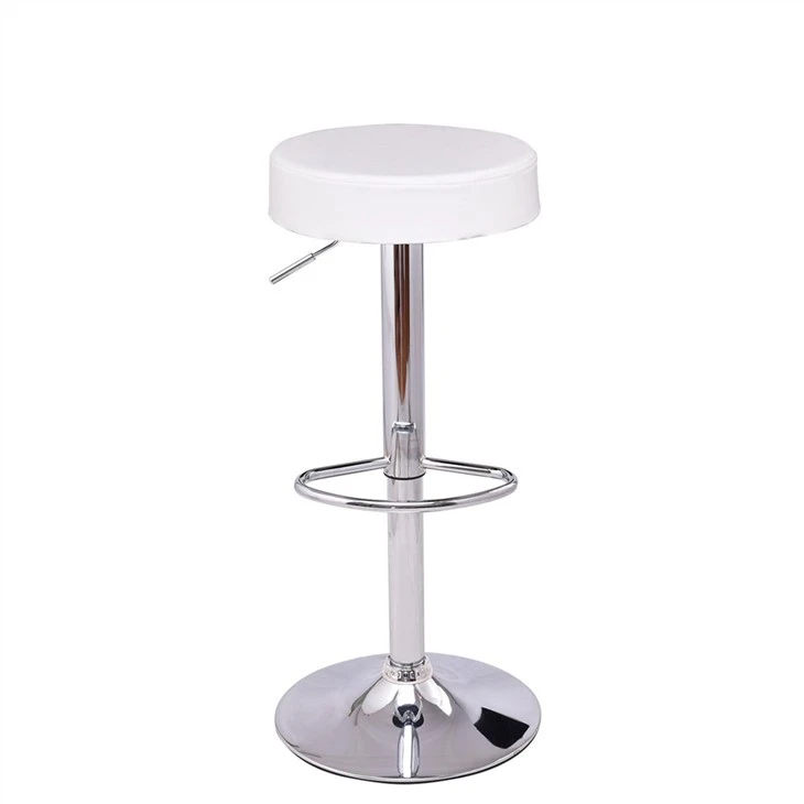 Tabouret de bar en cuir PU à siège rond