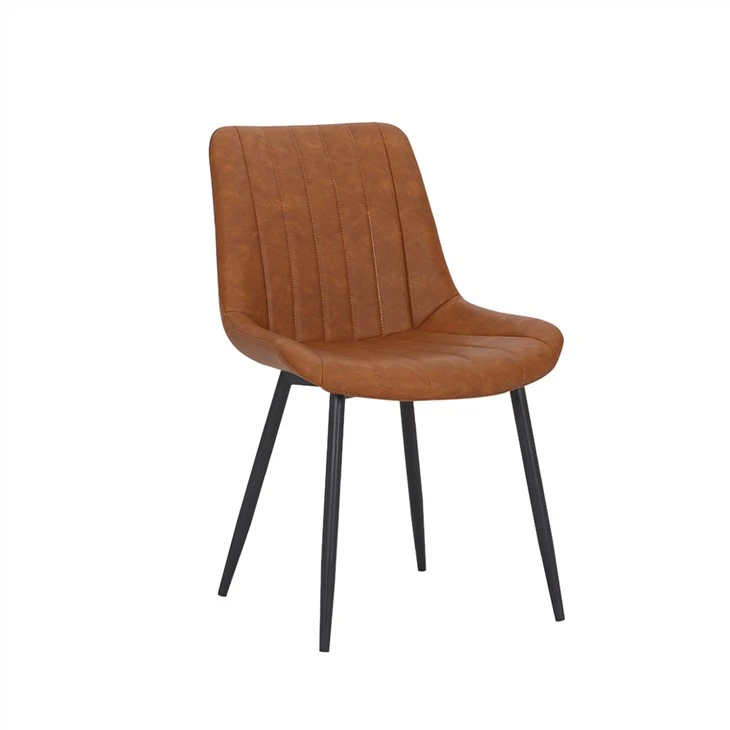 Chaise de salle à manger ergonomique avec cuir vintage