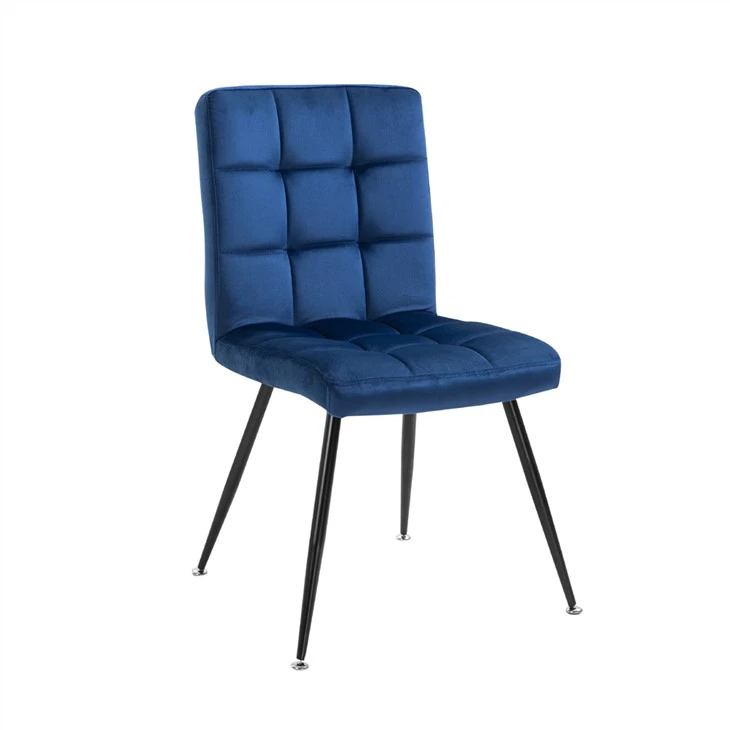 Chaise de salle à manger en tissu avec pieds en métal