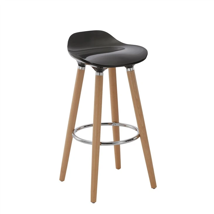 Tabouret de comptoir en plastique noir