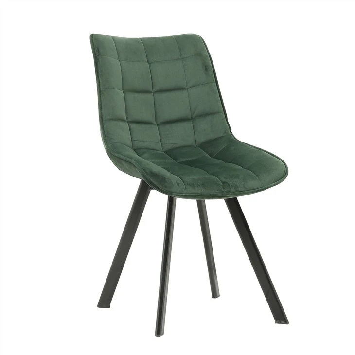 Chaise de salle à manger avec revêtement en tissu et pieds en bois de chêne