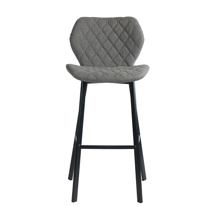 Tabourets de bar gris à dossier haut