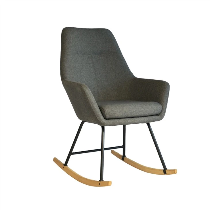 Fauteuil à bascule en tissu, chaise de loisirs, base en métal