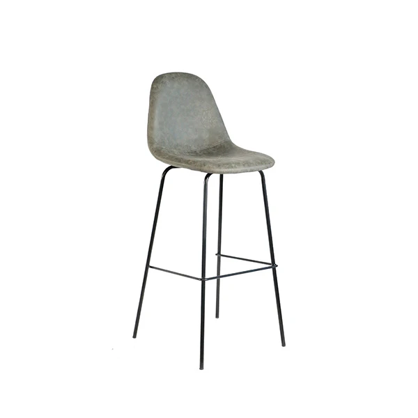 Tabourets de bar en cuir avec dossier