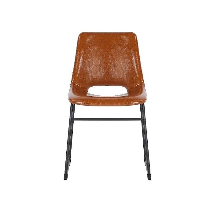 Nouveau modèle de chaise de salle à manger avec housse en PU et pieds en métal