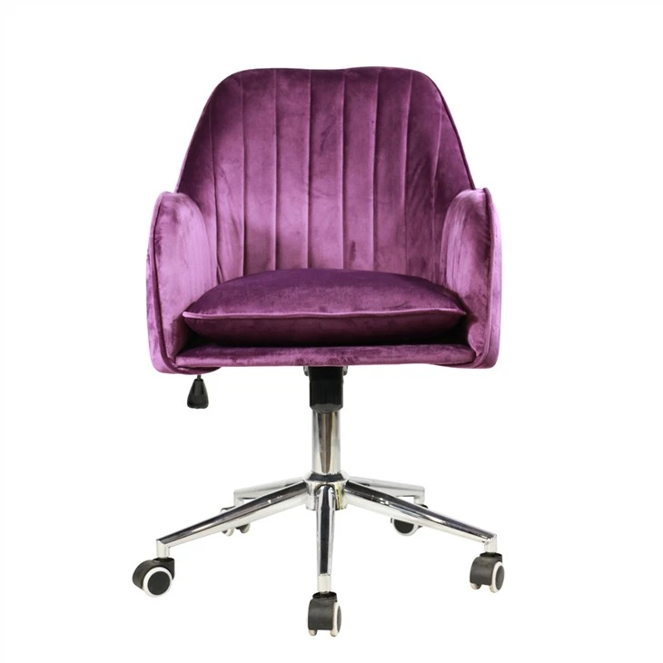 Chaise de bureau pivotante avec housse en tissu velours