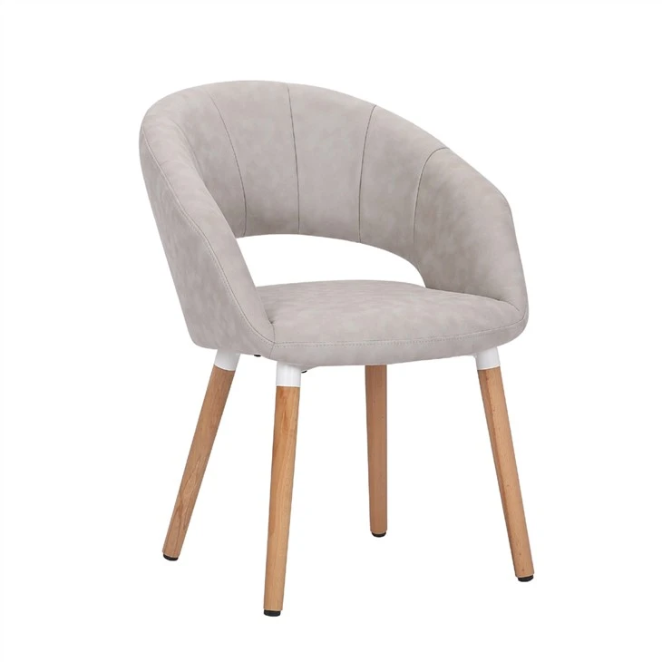 Nouveau modèle de chaise de loisirs en tissu avec pied en hêtre