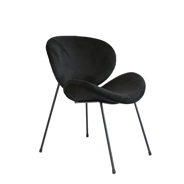 Chaise de salle à manger à cadre métallique, chaise de loisirs rembourrée, chaise d
