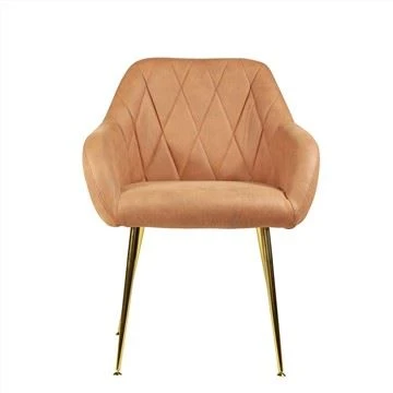 Chaise de salle à manger avec pieds en métal peint en or