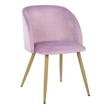 Chaise de salle à manger décontractée avec accoudoirs en tissu rétro moderne rose
