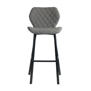 Tabourets de bar gris à dossier haut