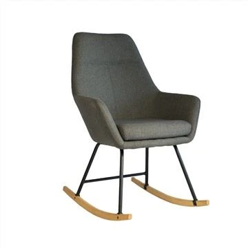 Fauteuil à bascule en tissu, chaise de loisirs, base en métal
