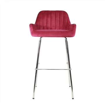 Chaise ergonomique moderne de barre de couverture de tissu de jambes en métal pour le petit déjeuner