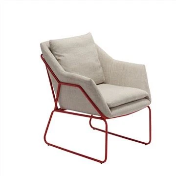 Fauteuil en tissu avec pieds en acier