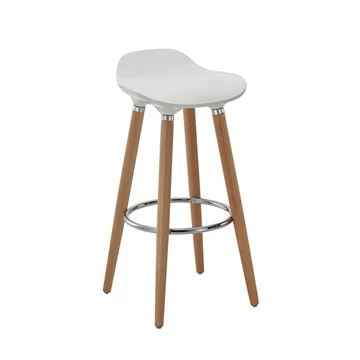 Tabourets de comptoir en plastique blanc