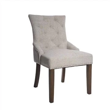 Chaise de salle à manger en bois de pièce matérielle de tissu