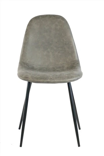 Chaises de salle à manger en simili cuir gris foncé