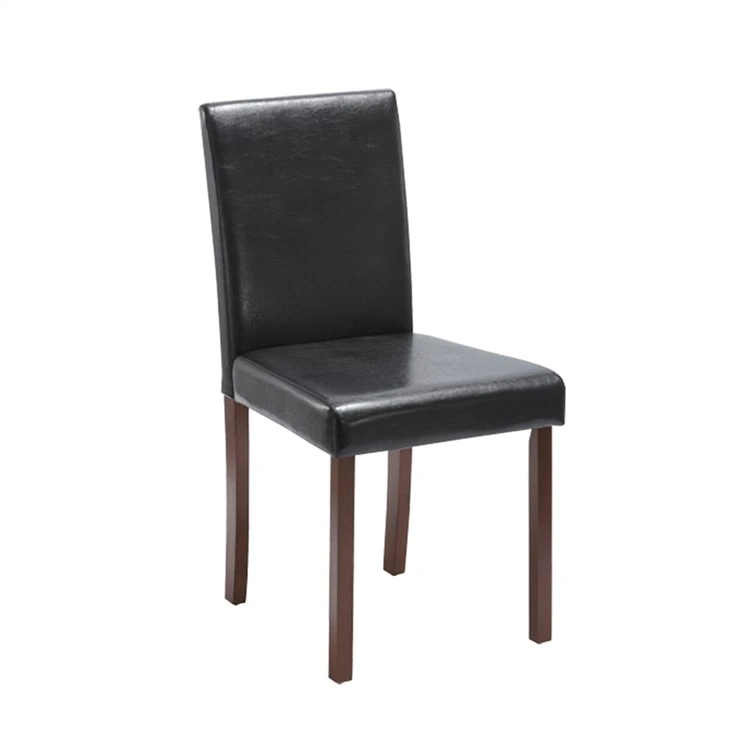 Chaise de salle à manger en PU avec pieds en bois