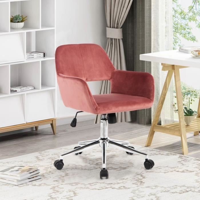 Chaise de bureau à domicile en tissu velours-chaise de bureau à dossier moyen
