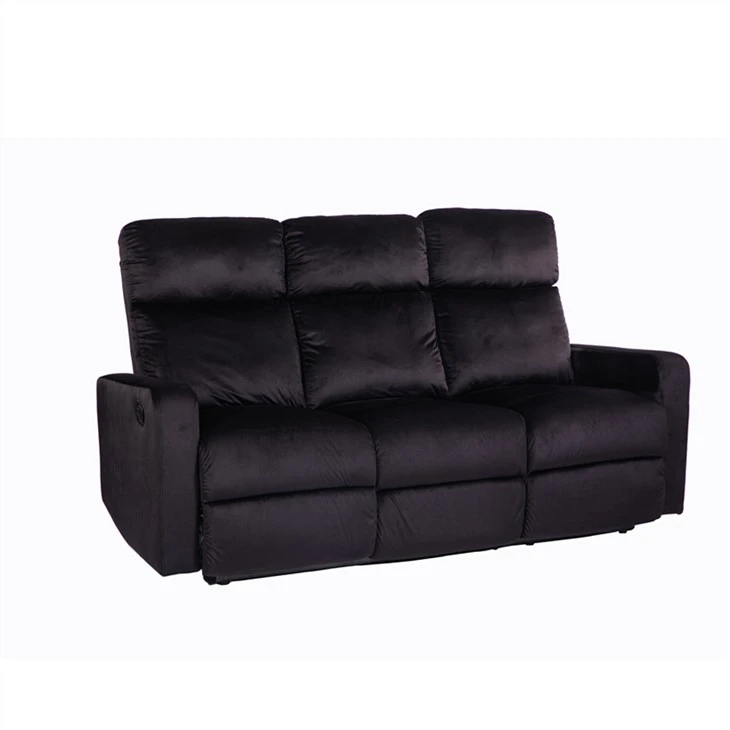 Canapé sectionnel inclinable en tissu velours