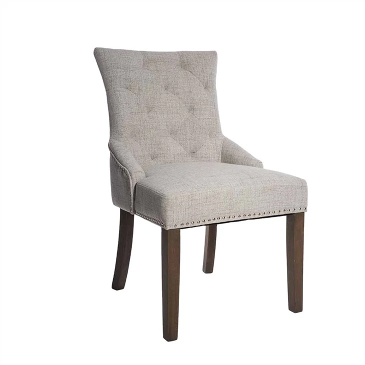 Chaise de salle à manger en bois de pièce matérielle de tissu