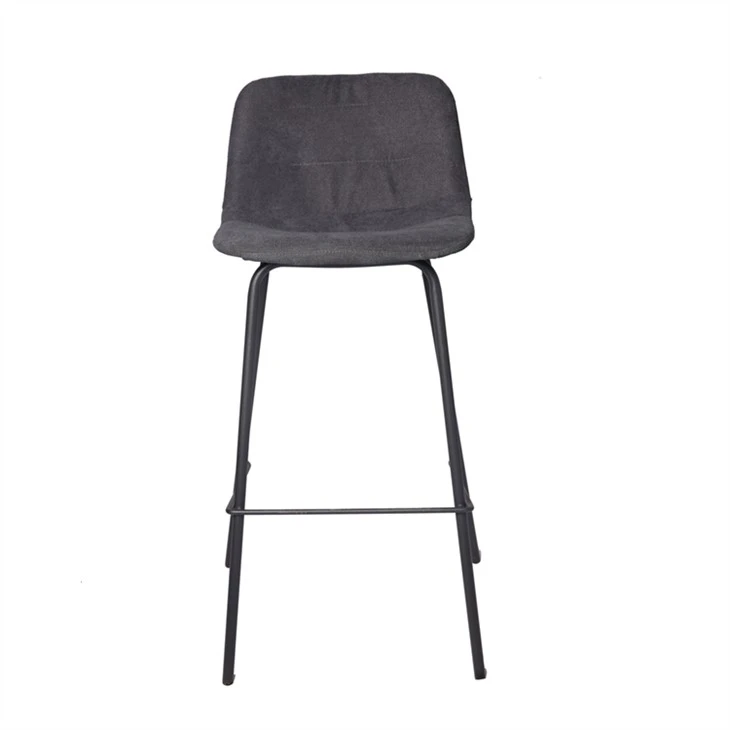 Chaises de bar à dossier haut en tissu gris