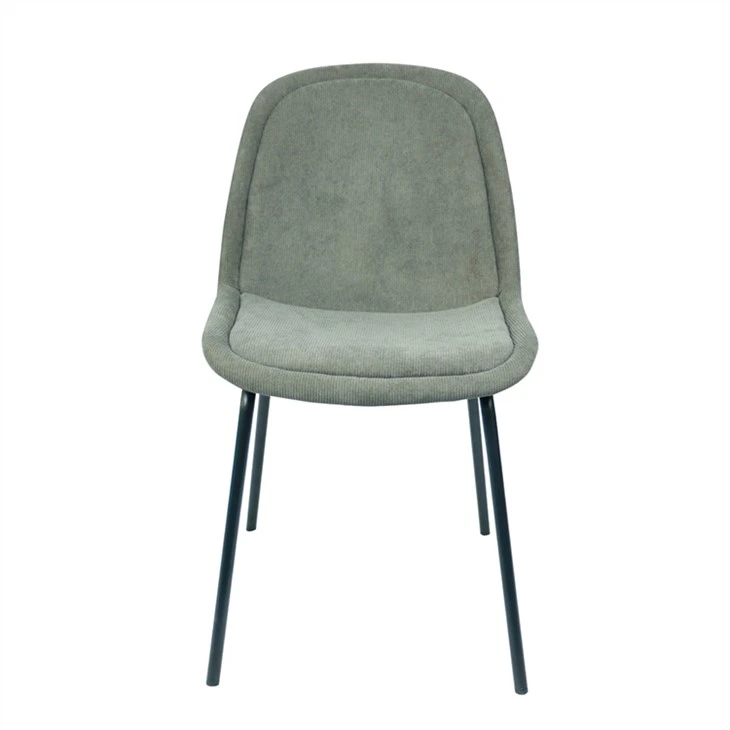 Chaise de salle à manger moderne tapissée de tissu vert clair