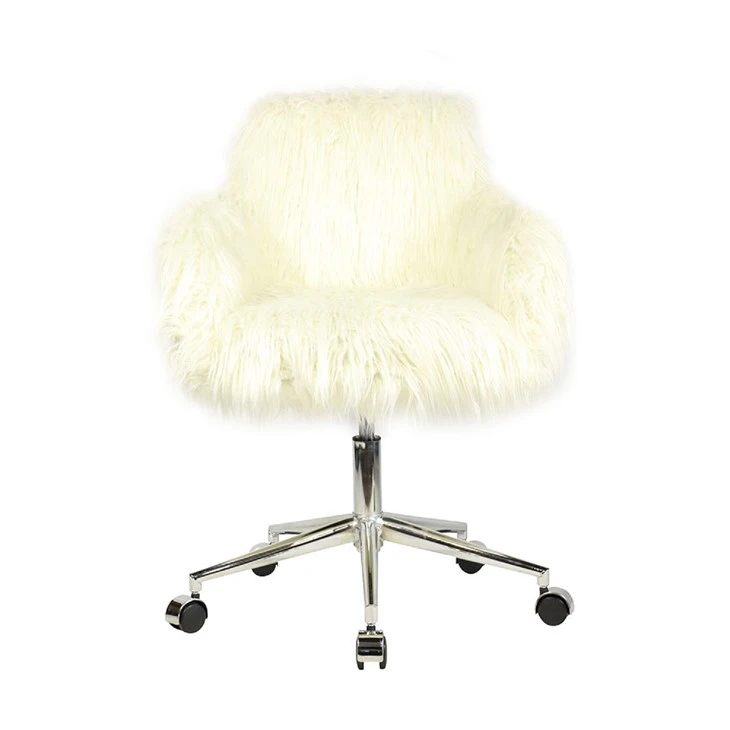 Chaise en fausse laine pour salon, chambre à coucher