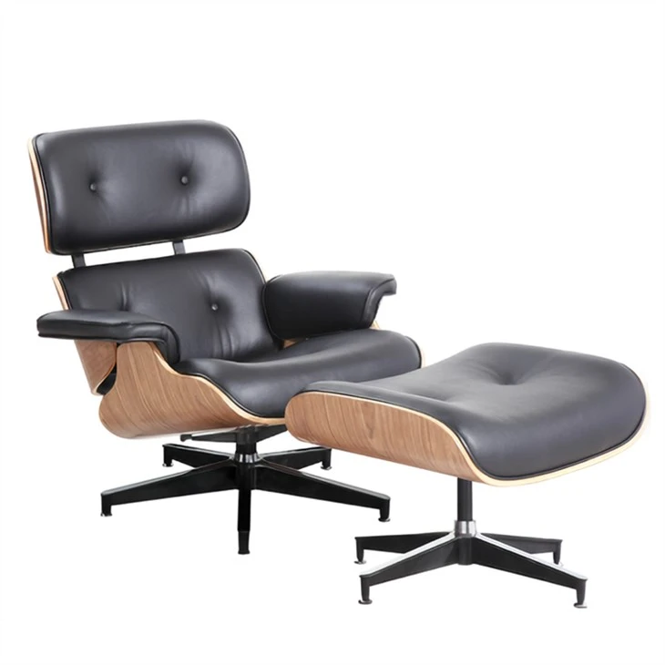 Fauteuil moderne du milieu du siècle avec ottoman