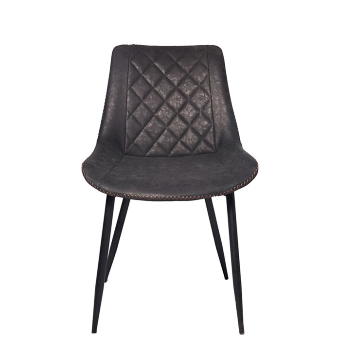 Chaise de salle à manger rembourrée moderne avec housse en cuir souple