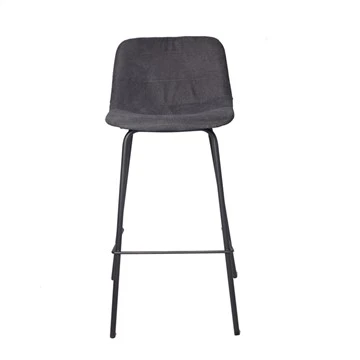 Chaises de bar à dossier haut en tissu gris