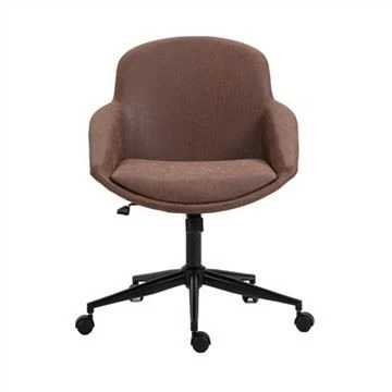 Chaise de bureau à domicile en simili cuir marron