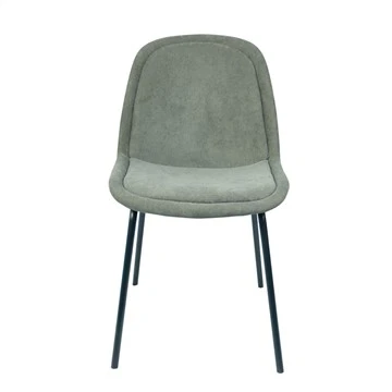 Chaise de salle à manger moderne tapissée de tissu vert clair