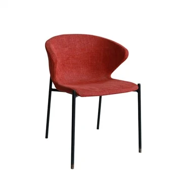 Chaise de salle à manger confortable avec dossier à ailes incurvées