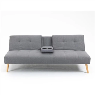 Canapé-lit à matelas pliant convertible recouvert de lin