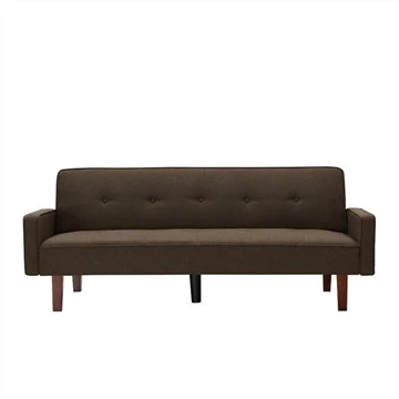 Canapé-lit futon capitonné rembourré en lin