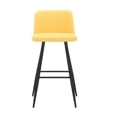 Chaise de bar rembourrée, tabouret de bar avec dossier et repose-pieds DARIAN