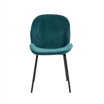 Chaises de salle à manger en velours avec pieds en métal
