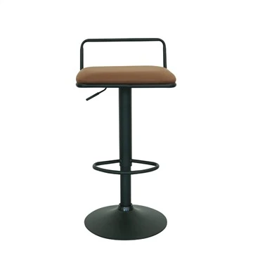 Tabouret de bar réglable en hauteur, siège carré, chaise de bar pivotante en métal PU