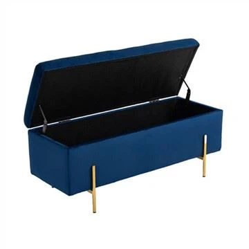 Housse en tissu velours bleu pour pouf de rangement