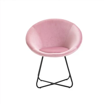 Chaise de loisirs en tissu velours, chaise à œufs, chaise à cadre métallique