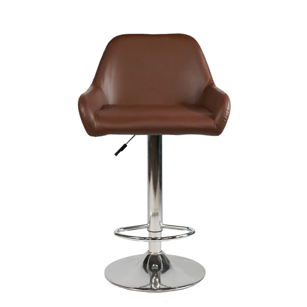 Tabourets de comptoir pivotants en cuir marron