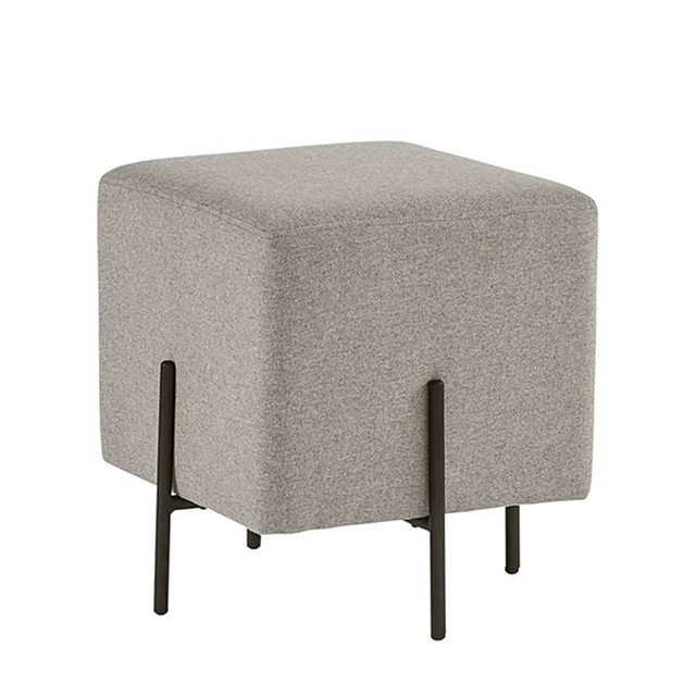 Tabouret ottoman carré avec pied en métal