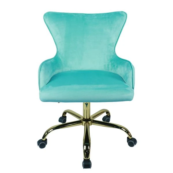Chaise de travail pivotante réglable bleu clair à dossier mi-hauteur