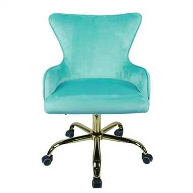 Chaise de travail pivotante réglable bleu clair à dossier mi-hauteur
