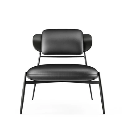 Chaise d'appoint au design élégant, housse en PU, chaise en métal en forme de fourmi