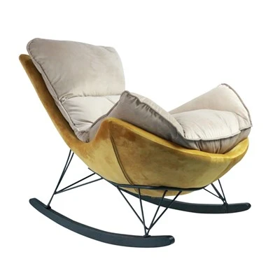 Fauteuil à bascule en tissu velours Partner