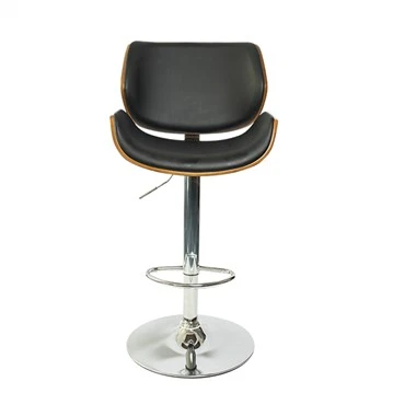 Tabourets de comptoir en simili cuir noir